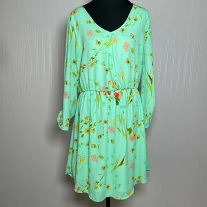 Copper Key mini dress cottage core fairy floral women green‎ large whimsical